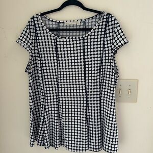 𝅺MARIA GABRIELLE Women’s 2X Plus Blue & White Dot Shirt